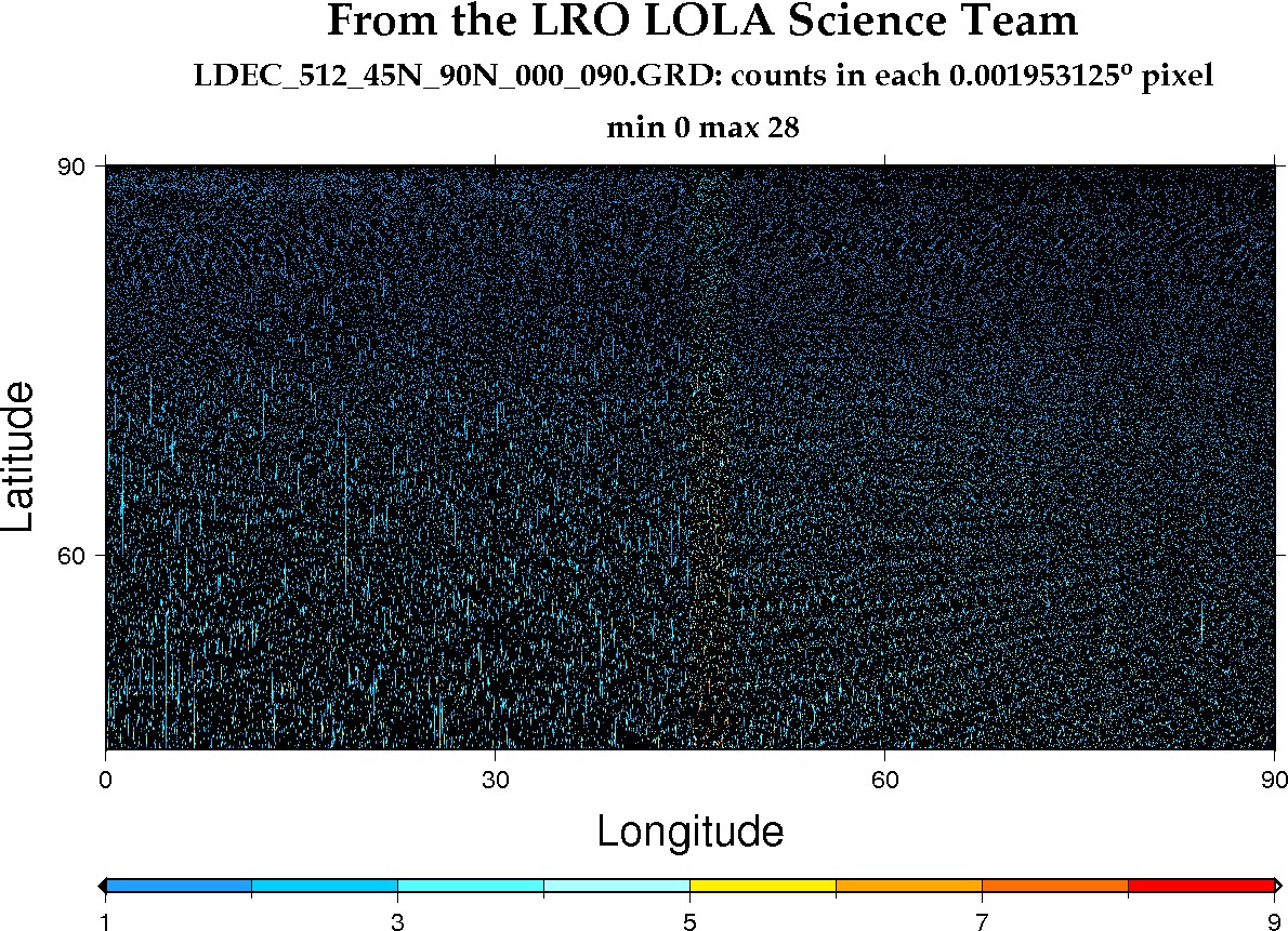 image of lunar topography for LDEC_512_45N_90N_000_090.JPG