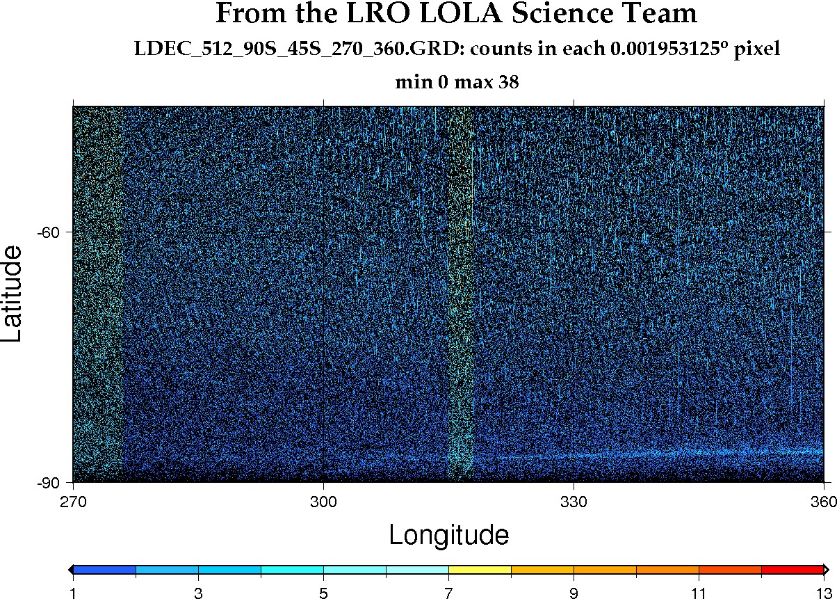 image of lunar topography for LDEC_512_90S_45S_270_360.JPG