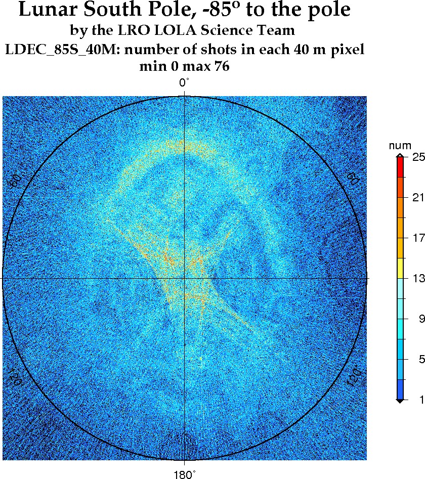image of lunar topography for LDEC_85S_40M.JPG