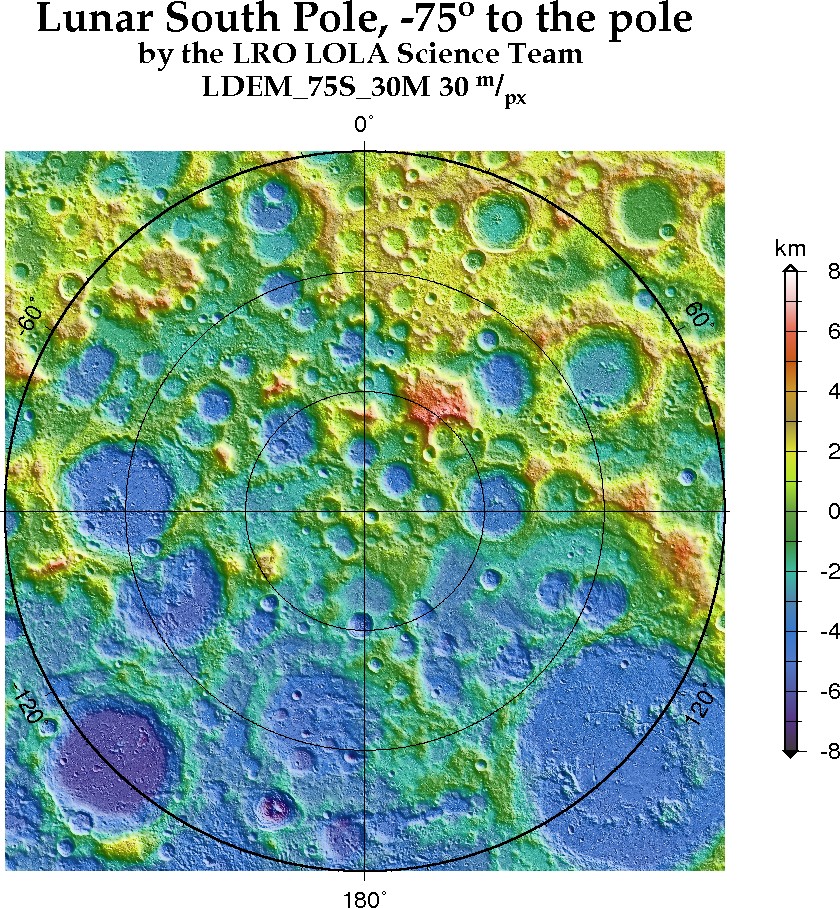 image of lunar topography for LDEM_75S_30M.JPG