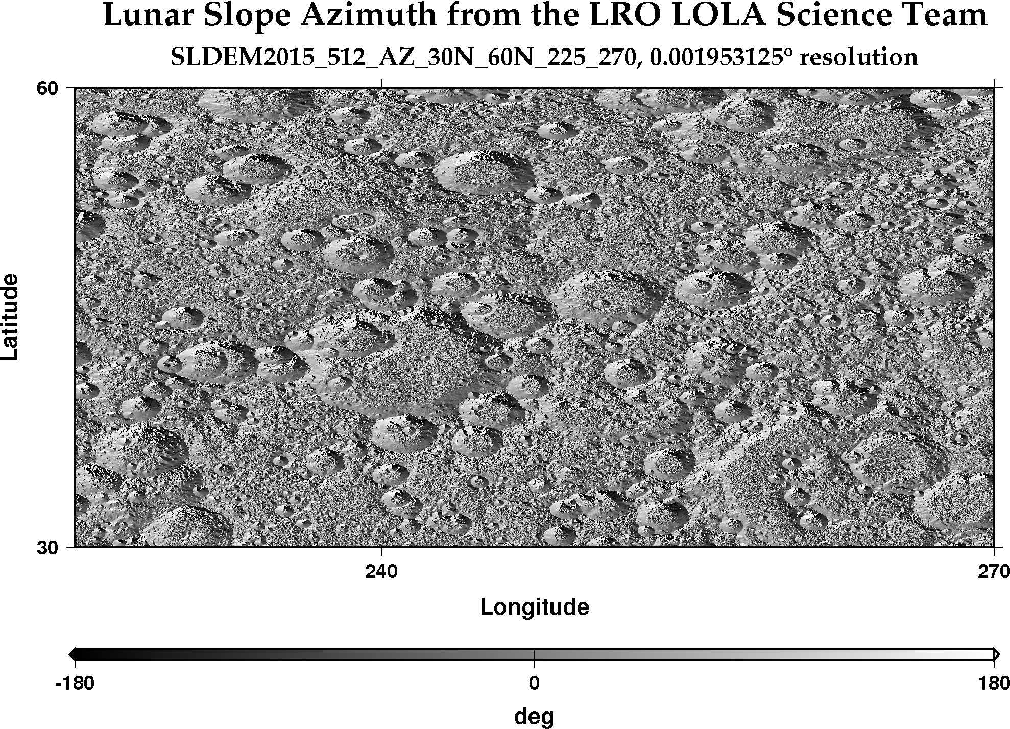 image of lunar topography for SLDEM2015_512_AZ_30N_60N_225_270