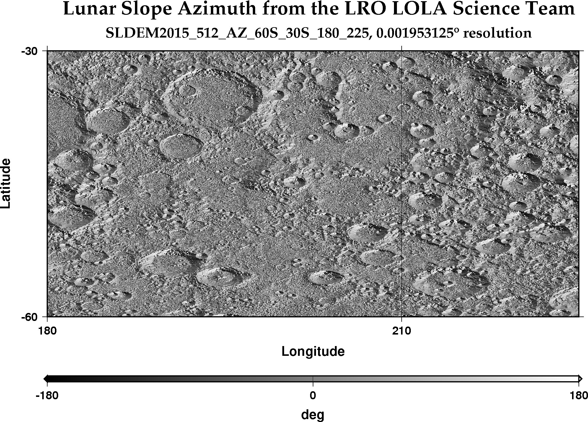 image of lunar topography for SLDEM2015_512_AZ_60S_30S_180_225