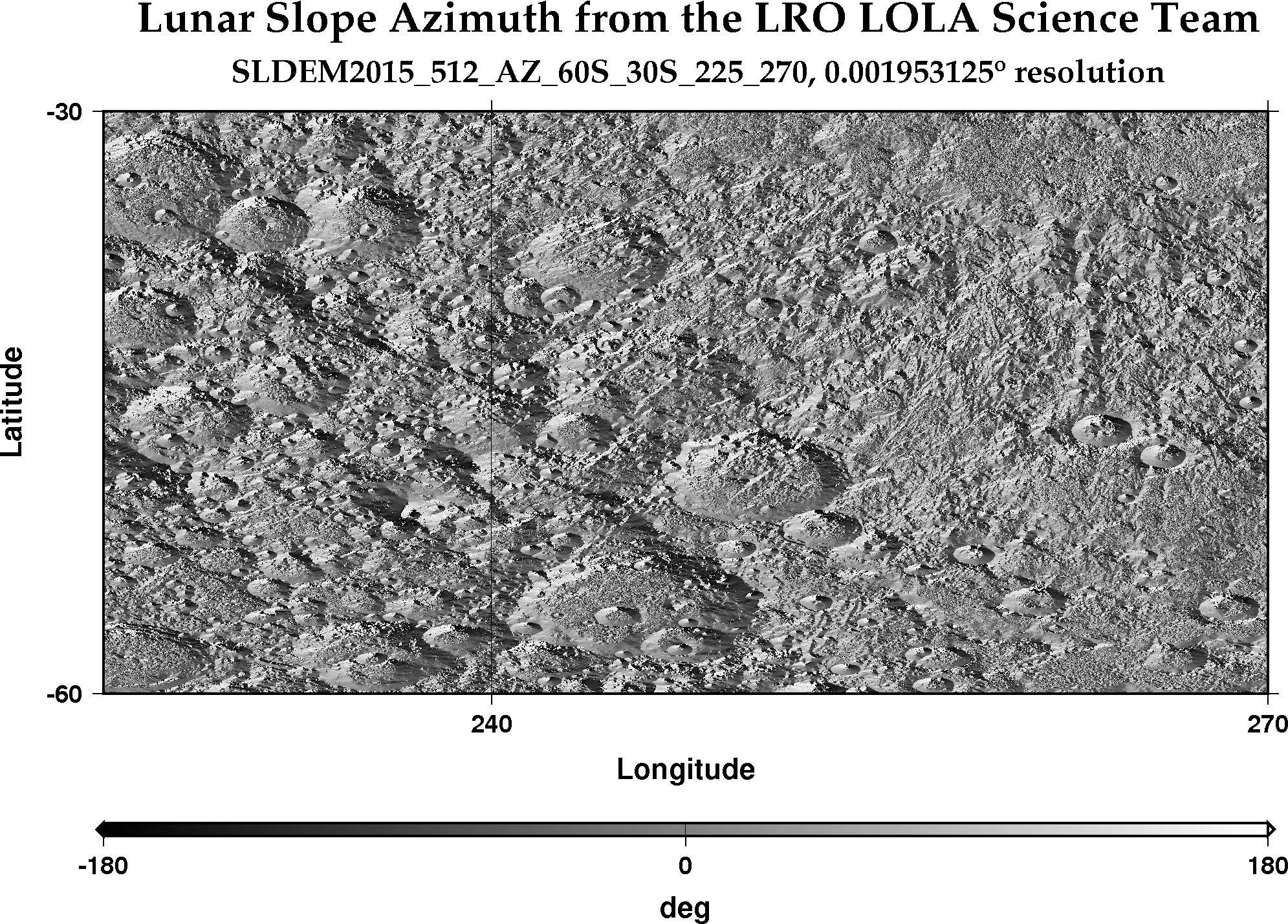 image of lunar topography for SLDEM2015_512_AZ_60S_30S_225_270