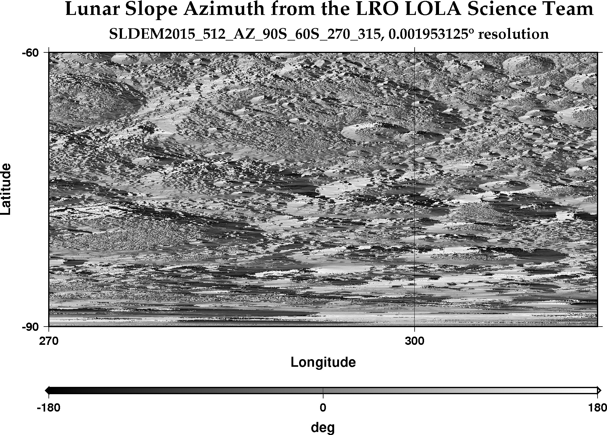 image of lunar topography for SLDEM2015_512_AZ_90S_60S_270_315