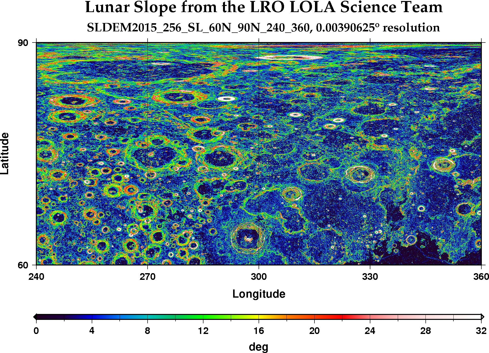 image of lunar topography for SLDEM2015_256_SL_60N_90N_240_360