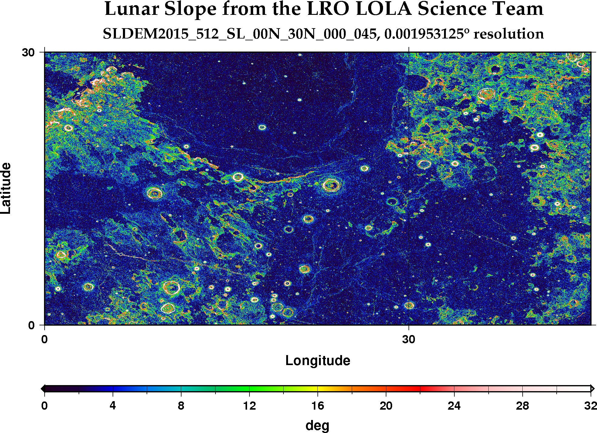 image of lunar topography for SLDEM2015_512_SL_00N_30N_000_045
