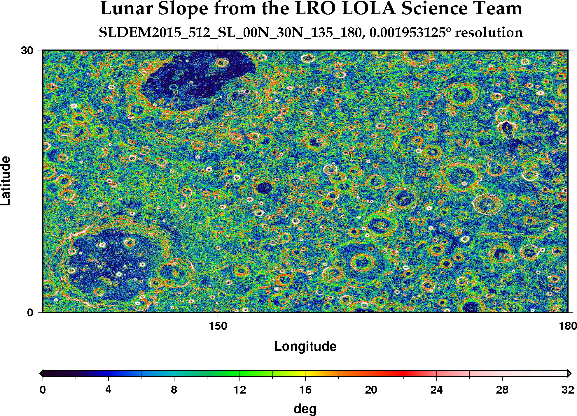 image of lunar topography for SLDEM2015_512_SL_00N_30N_135_180