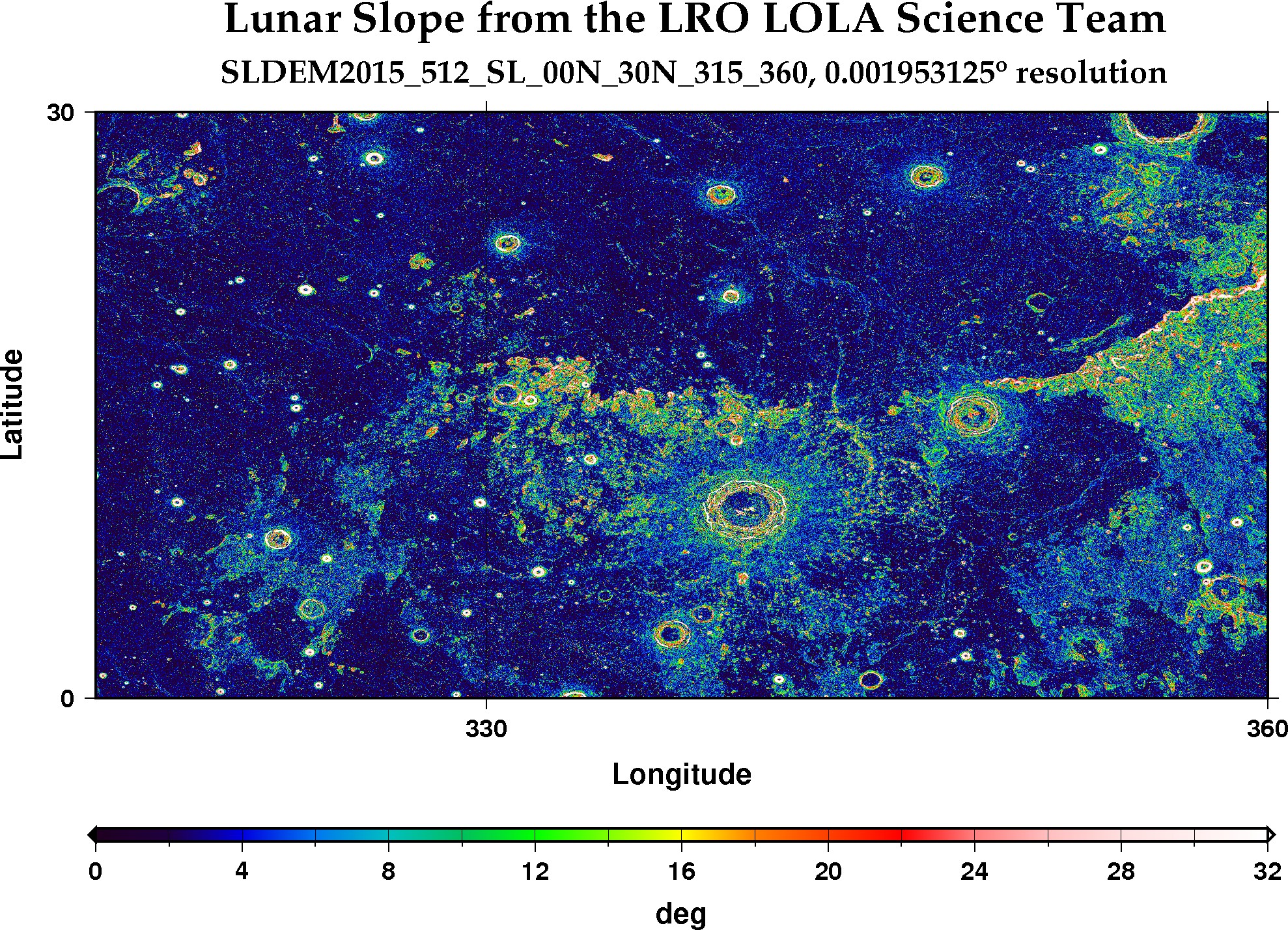 image of lunar topography for SLDEM2015_512_SL_00N_30N_315_360