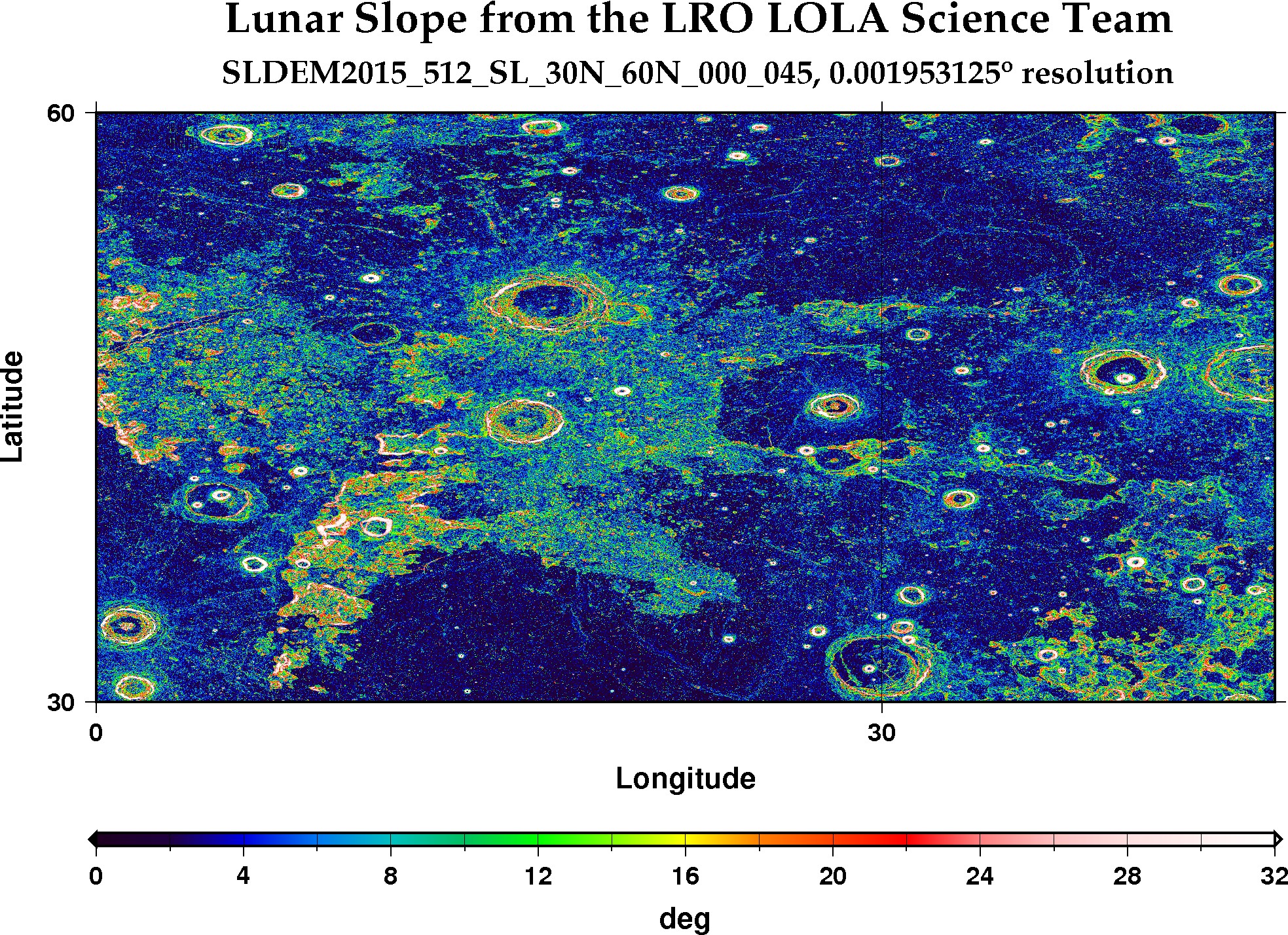 image of lunar topography for SLDEM2015_512_SL_30N_60N_000_045