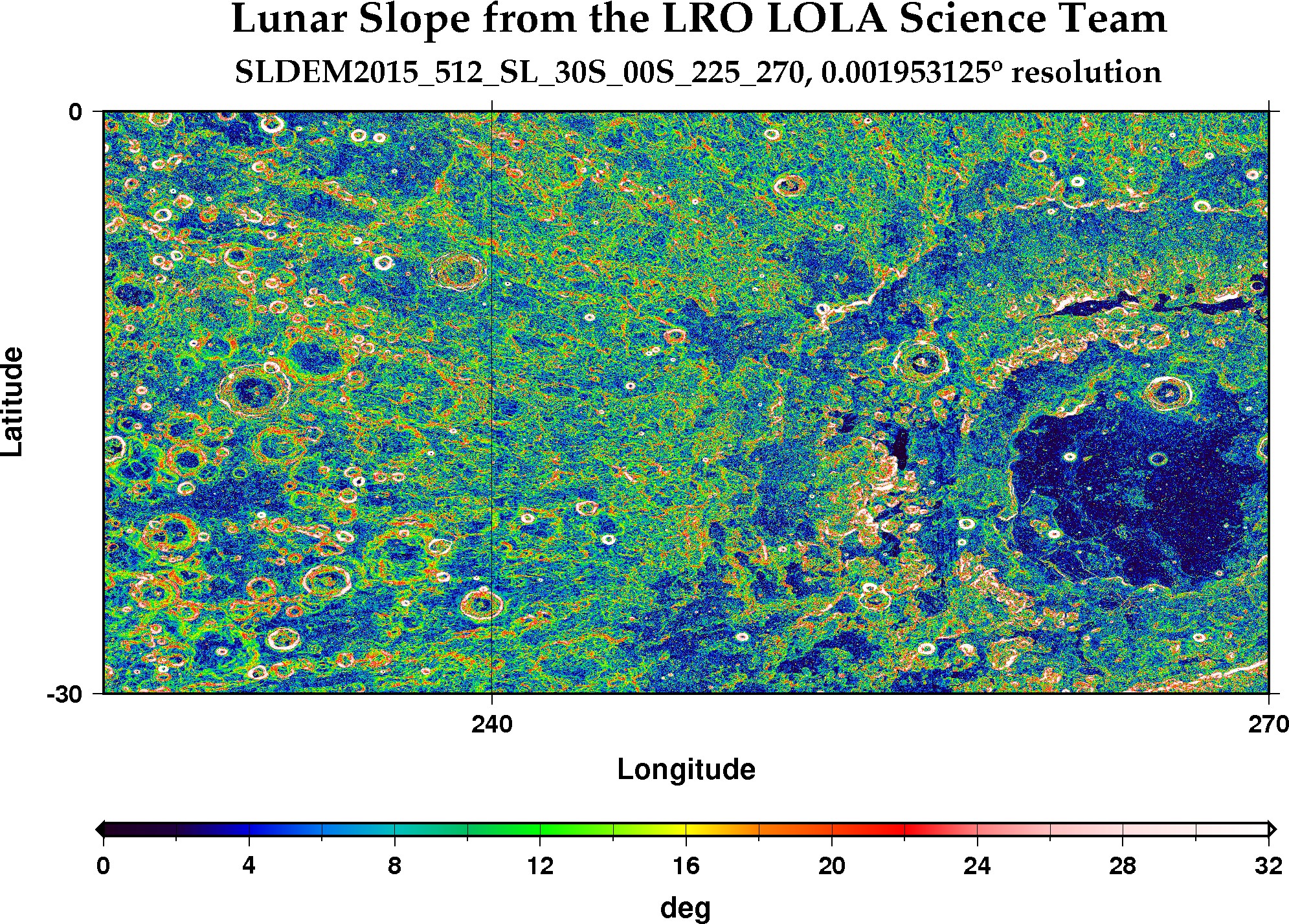 image of lunar topography for SLDEM2015_512_SL_30S_00S_225_270