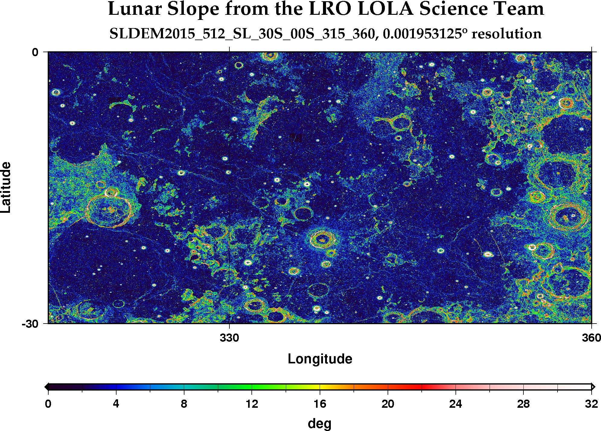 image of lunar topography for SLDEM2015_512_SL_30S_00S_315_360