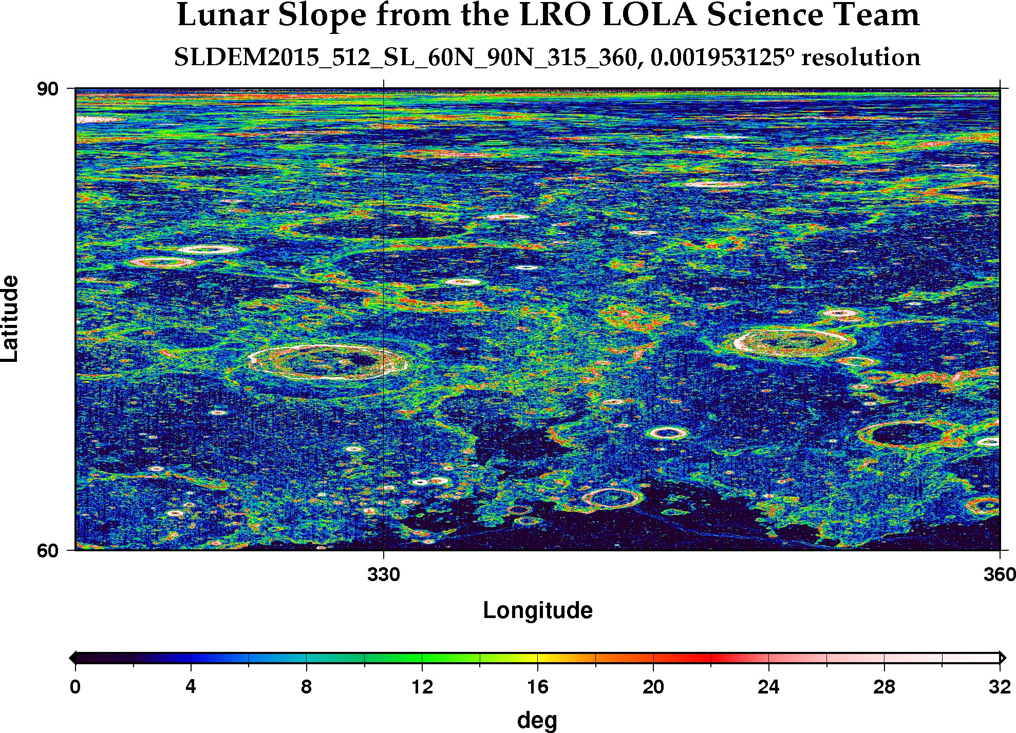 image of lunar topography for SLDEM2015_512_SL_60N_90N_315_360