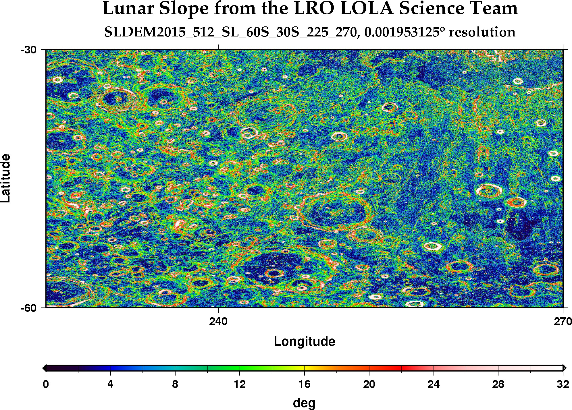 image of lunar topography for SLDEM2015_512_SL_60S_30S_225_270