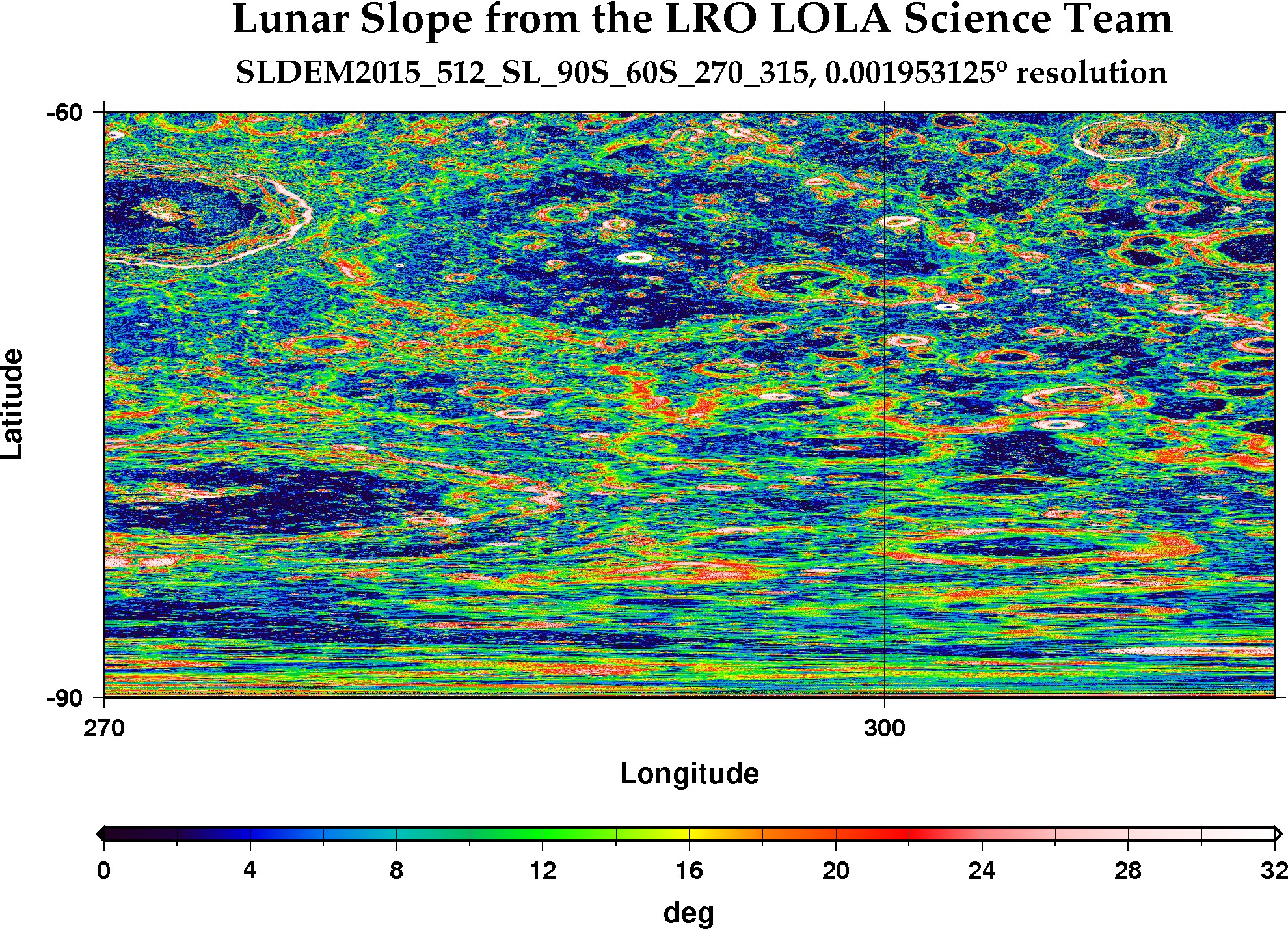 image of lunar topography for SLDEM2015_512_SL_90S_60S_270_315