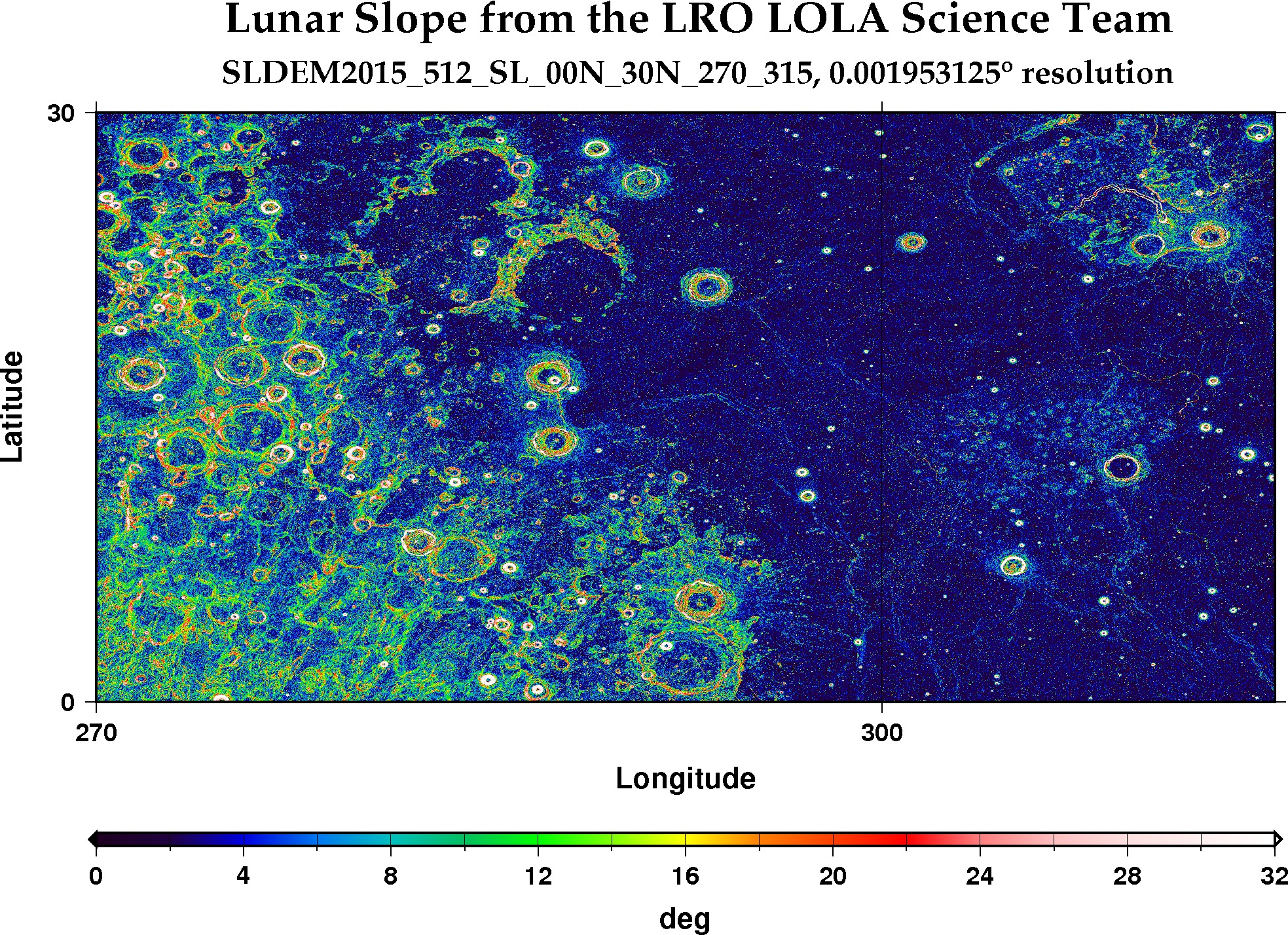 image of lunar topography for SLDEM2015_512_SL_00N_30N_270_315