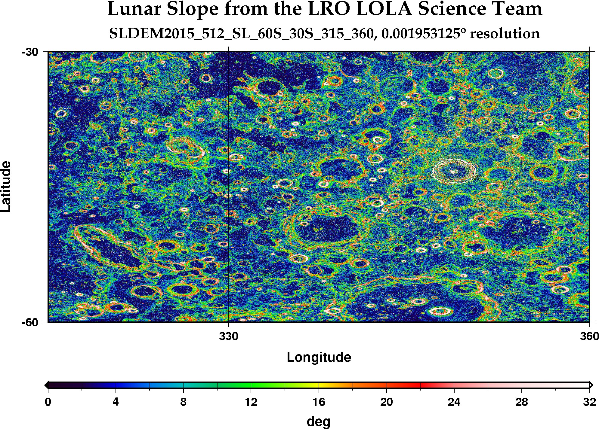 image of lunar topography for SLDEM2015_512_SL_60S_30S_315_360